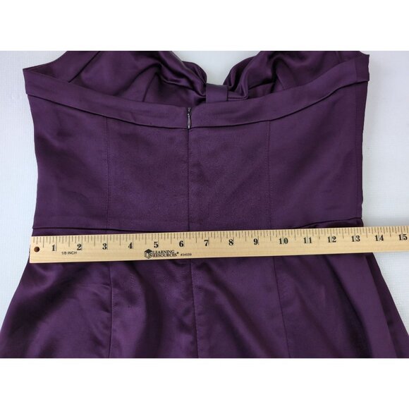 Bebe Satin Halter Dress Womens M Purple Glam Cocktail Party Evening Event - Picture 13 of 14